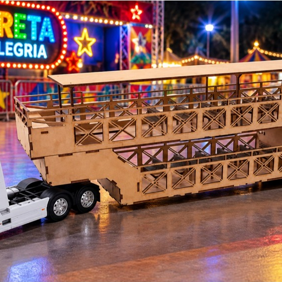 Miniatura Carreta Da Alegria Em Escala 1/32 Mdf