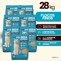 7 Areia Higiênica Bellgato Flocos Finos - 4kg