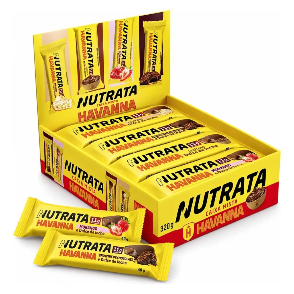 Barra Grego Bar Havanna Display Com 8 Unidades de 40g Mista Nutrata
