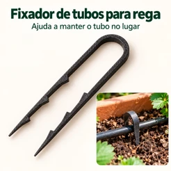 Fixador de Tubo para Irrigação Grampo para Mangueira em PLA Rega em Vasos Hortas Jardins e Canteiros