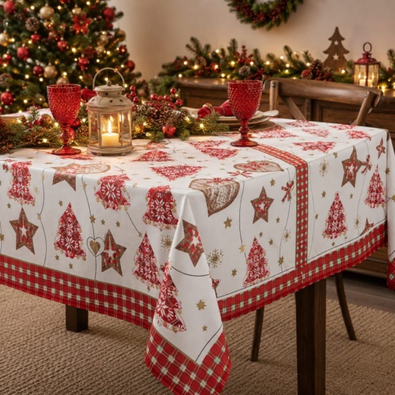 Toalha de Mesa Retangular 6 Lugares 2,20x1,50m Oxford Estampada Premium Lavável Resistente para Cozinha e Sala de Jantar