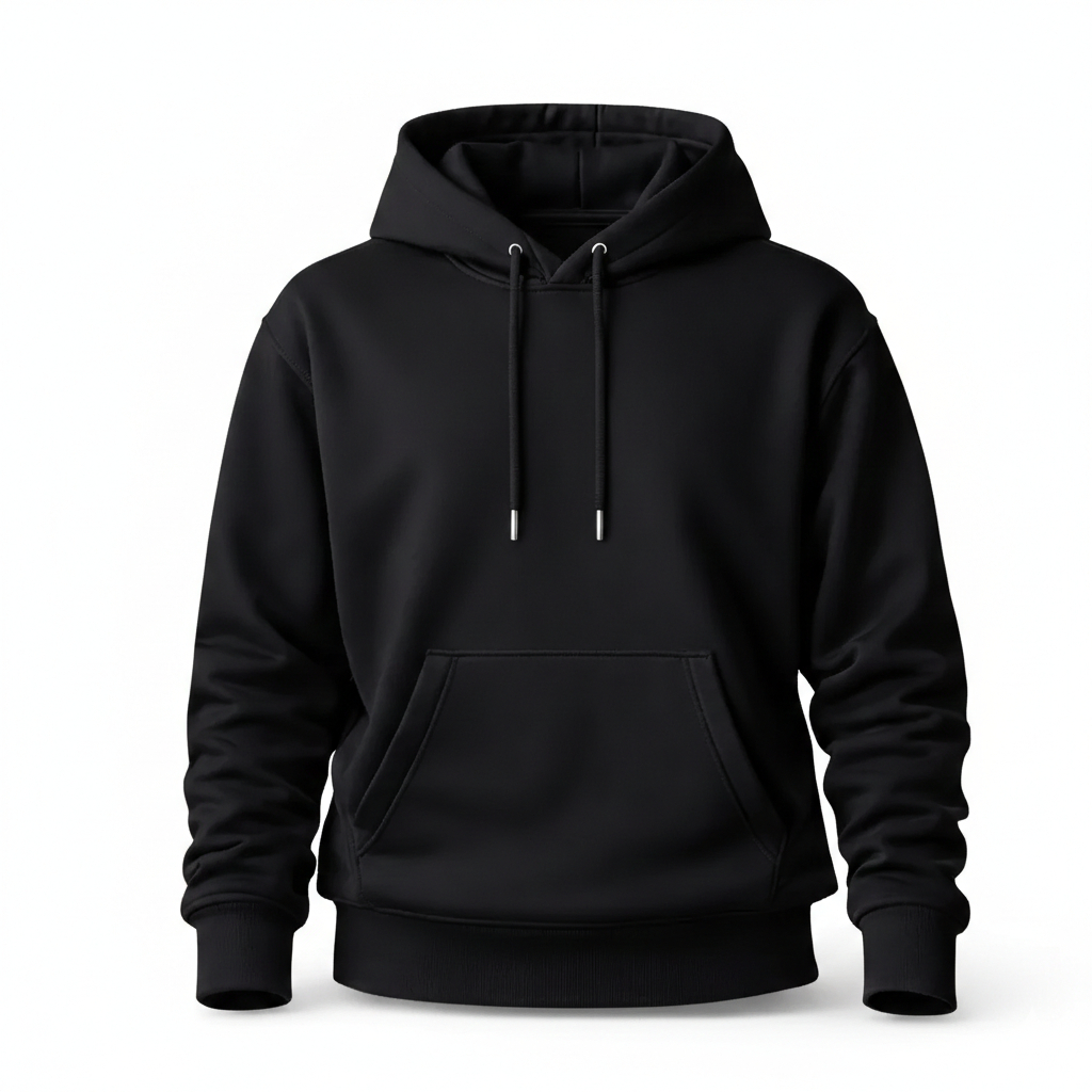Moletom Canguru Flanelado Unissex Peluciado, Quentinho e Confortável, Tecido Premium e Bolso Espaçoso Cor Preto