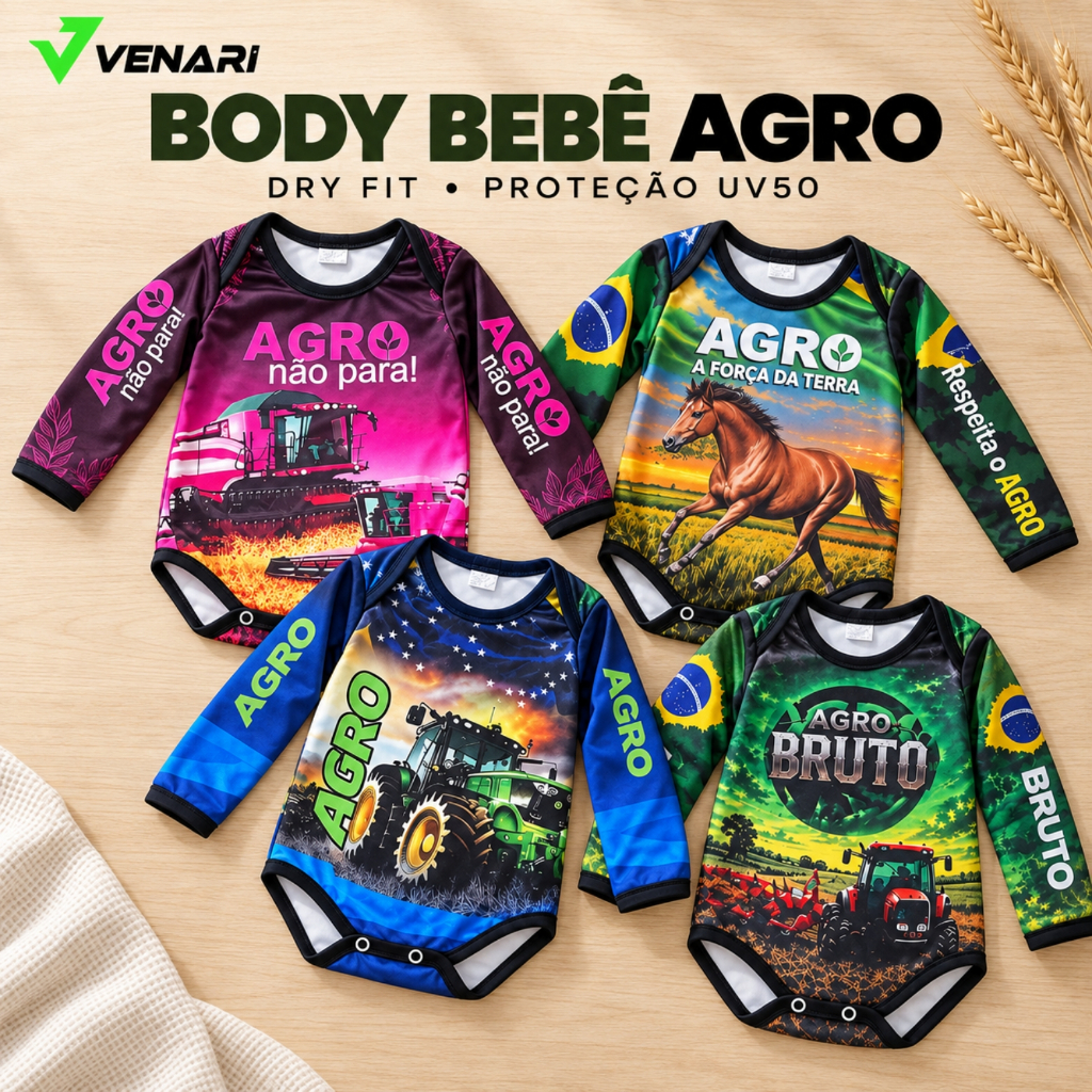 Body Bebê Agro Não Para  Body bebê agropecuária Conforto, Estilo e Orgulho do Campo Desde os Primeiros Passos