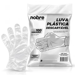 Luva Plástica Descartável Até 1000 Unidades Nobre