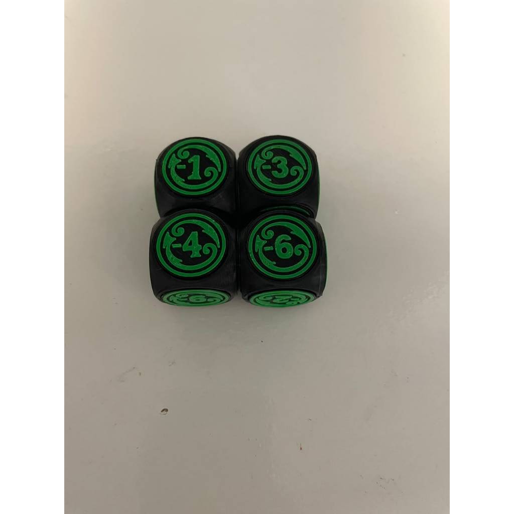Kit 4 Dados Marcador Decay Decompose - Flesh And Blood TCG - Malice 25mm