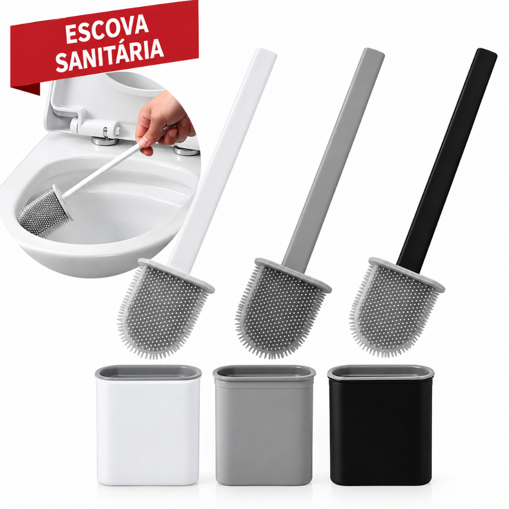 Escova Sanitária Quadrada Multiuso Para Privada de Silicone