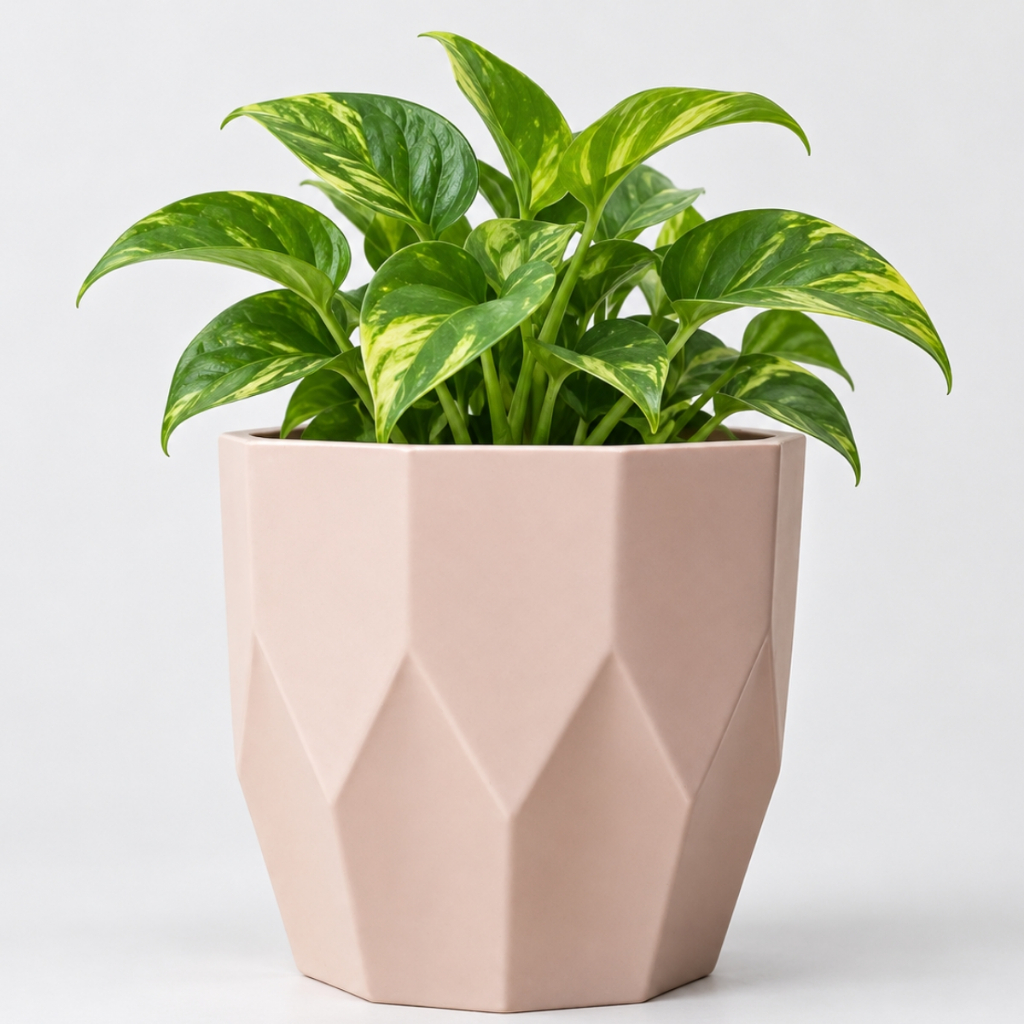 Vaso facetado médio N4 decorativo para plantas e ideal para centro de mesa casa sala cozinha