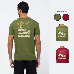 Camiseta Básica 100% Algodão Masculina Estampada Confortável