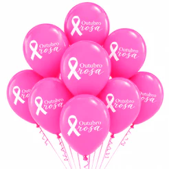 Bexiga Balão Campanha Outubro Rosa Decoração 25 Unidades