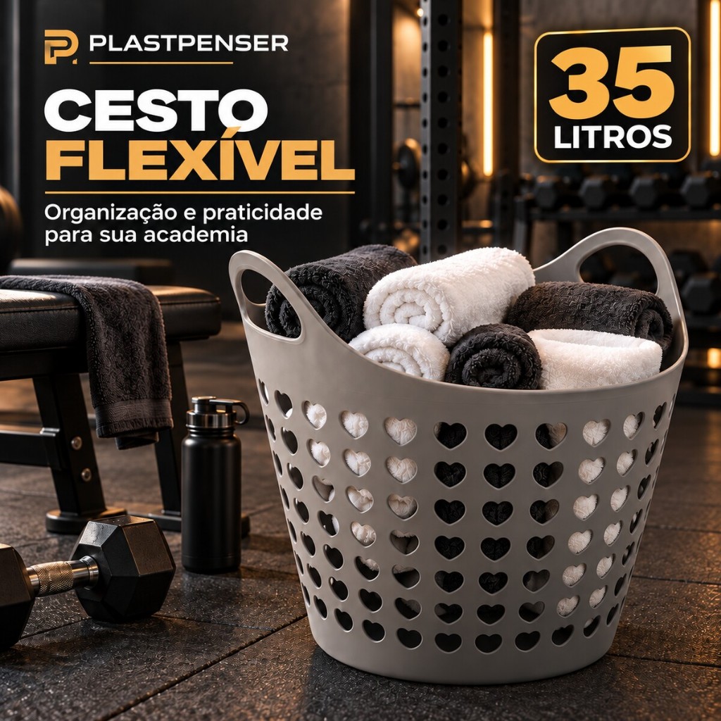 Cesto Para Roupa Suja 35L Branco Flexível Com Alça Organizador De Lavanderia