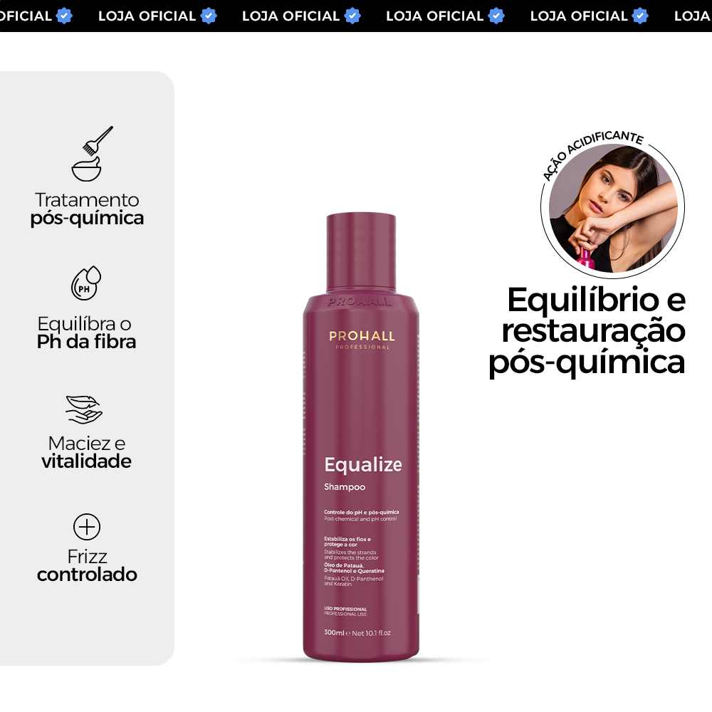 Shampoo Neutralizante de pH: Limpa e Prepara o Cabelo Pós-Química | Equalize 300ml