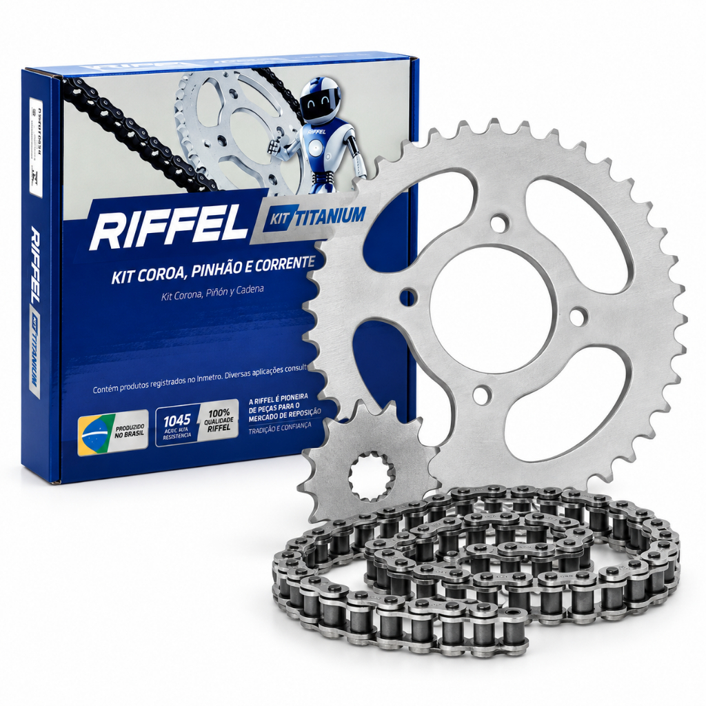 Kit Transmissão Relação Tração Cbx 250 Twister 2001 À 2008 Original Riffel