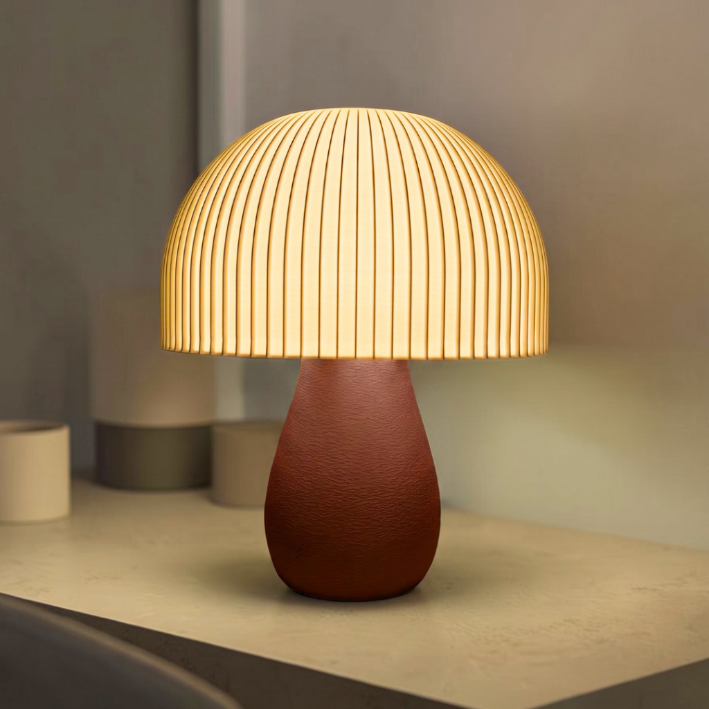 Luminária COGUMELO | TUCAN HOME | Abajur para quarto Bivolt Luz Aconchegante