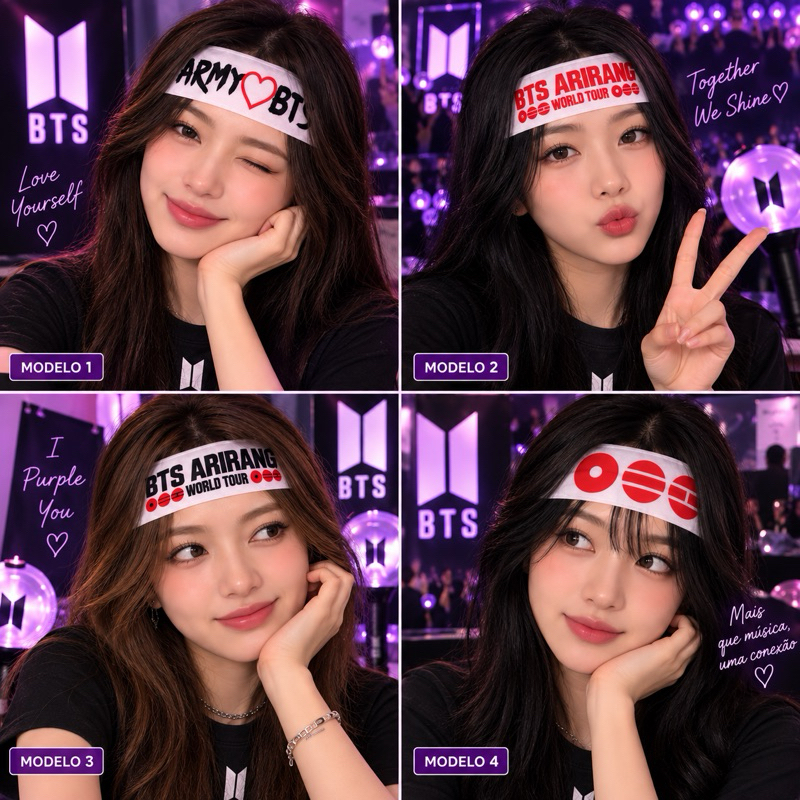 Faixa de cabelo BTS para Shows, Eventos e Encontros 💜