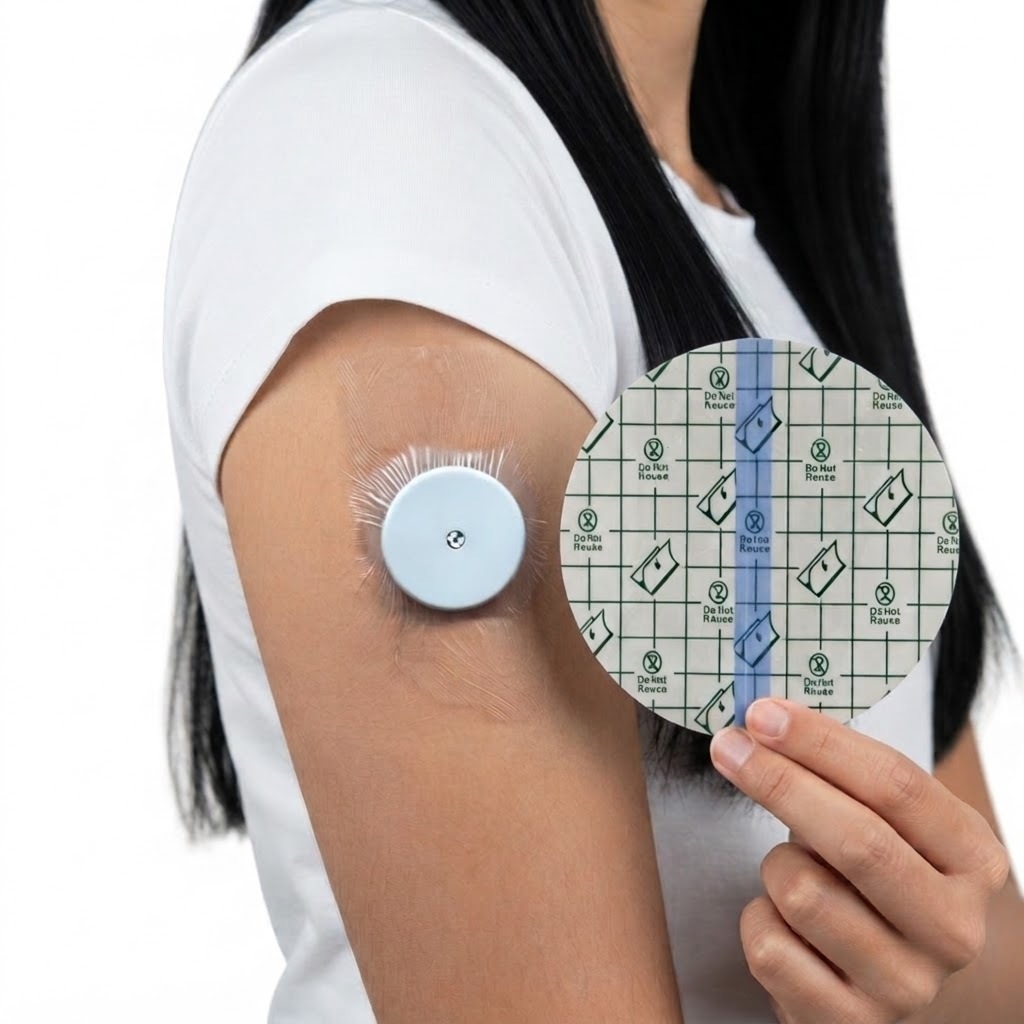 Adesivo Proteção Freestyle Libre Transparente Sensor Braço Glicemia Capa Prova d'água Atividade Física Curativo PU Filme