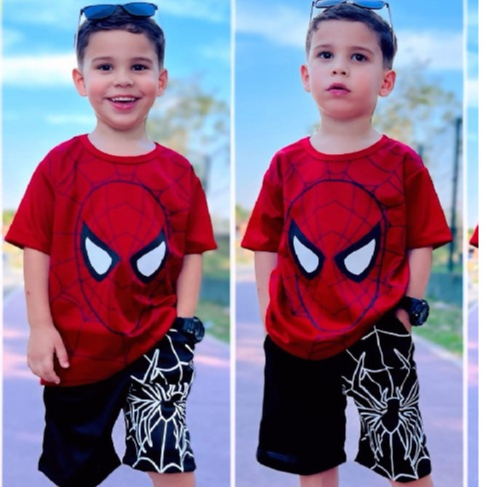 CONJUNTO INFANTIL MENINO DE VERÃO JUVENIL SONIC HOMEM ARANHA HULK BATMAN MICKEY DO 2 AO 14 ANOS  BERMUDA E CAMISA OFERTA