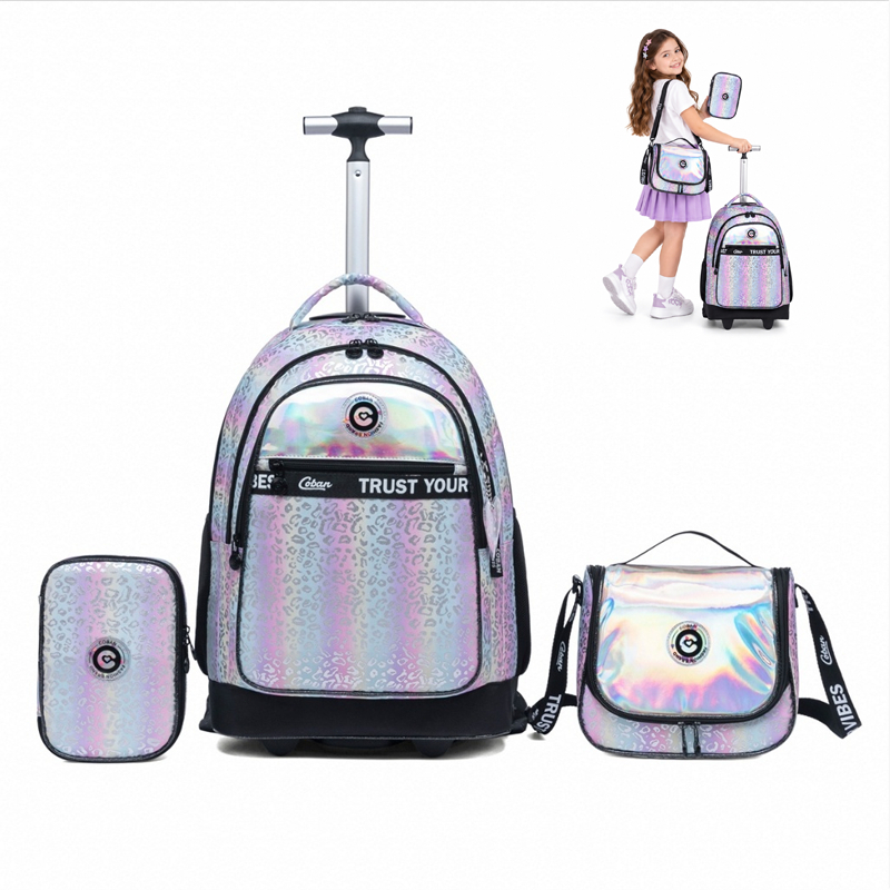 Kit Mochila Rodinhas Lancheira Estojo Infantil Escolar Reforçada Coban