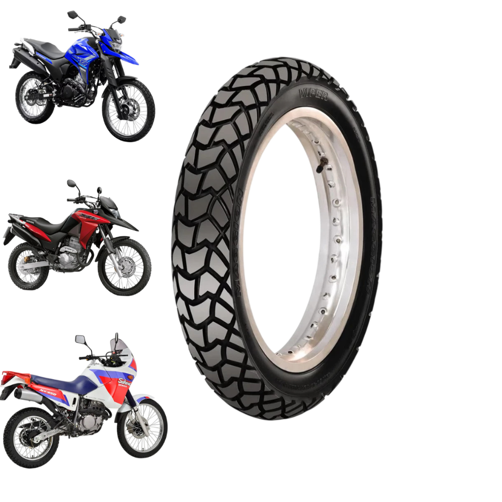 Pneu Moto Maggion Viper 120-80-18 62T PARA USO COM CAMARA Traseiro XRE Tornado Lander Tenere Nova Sahara 300