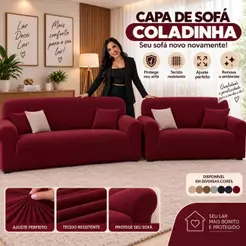 JOGO DE CAPA DE SOFÁ COLADINHA DE 3 E 2 LUGARES EM MALHA GEL LISA
