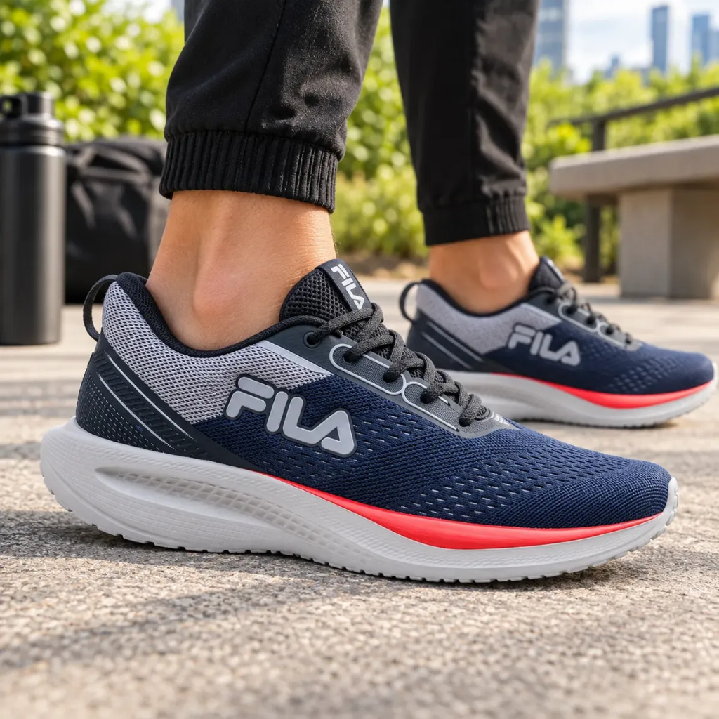 Tênis Fila Rise Up Masculino Preto Cinza Academia Treino Original Confortavel Caminhada Dia a Dia