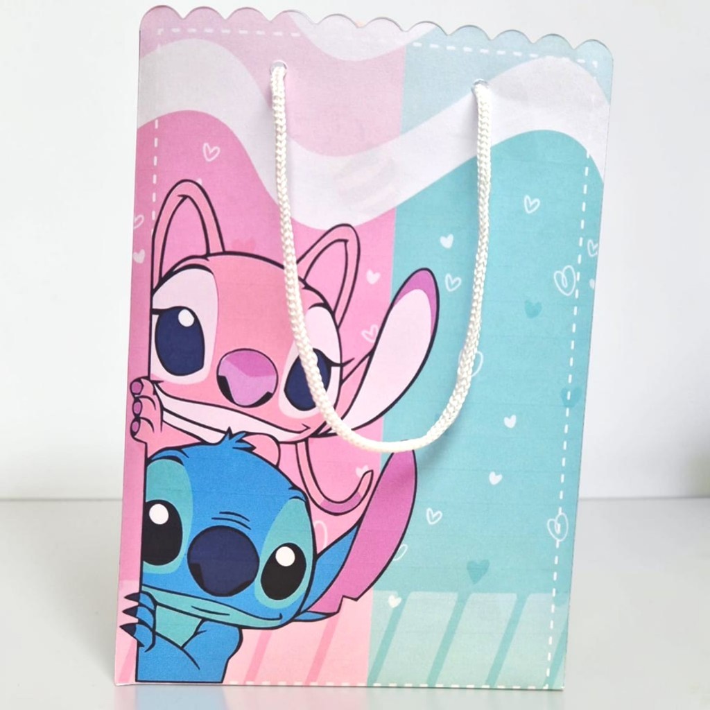 Kit Sacolinha STITCH E ANGEL Tam.M Lembrancinha Surpresa Festa Aniversário Infantil ENVIO RÁPIDO