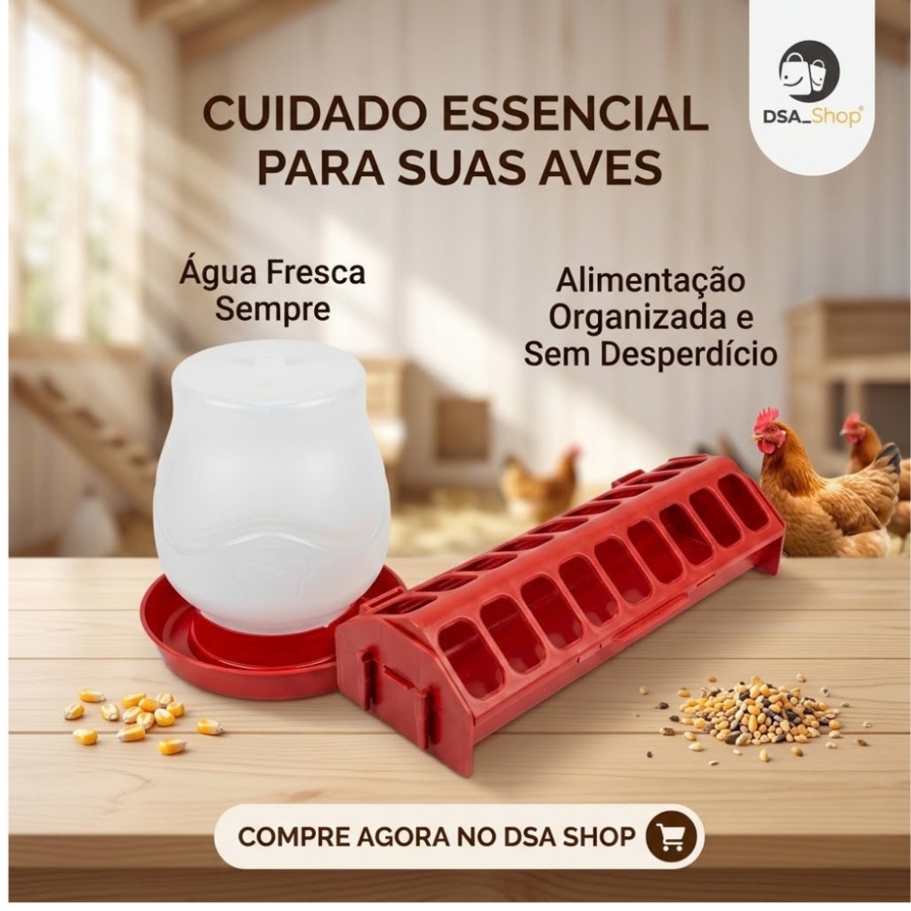 Kit Bebedouro Automático 2L + Comedouro 30cm Para Codornas Pintinhos Galinhas E Pequenas Aves