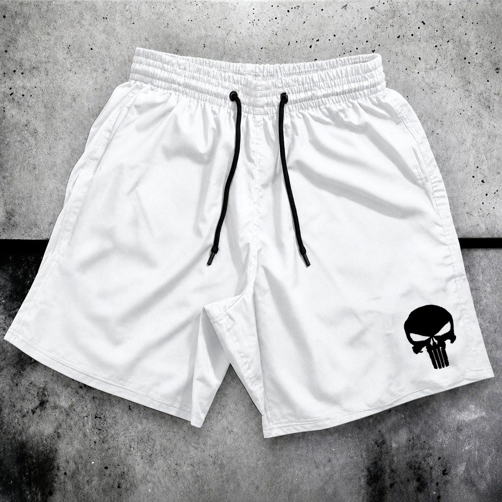Bermuda Masculina Short Mauricinho Branca Gengar Esportiva Antiodor Academia Basquete Corrida Leve Tactel — imagem 2 de 2