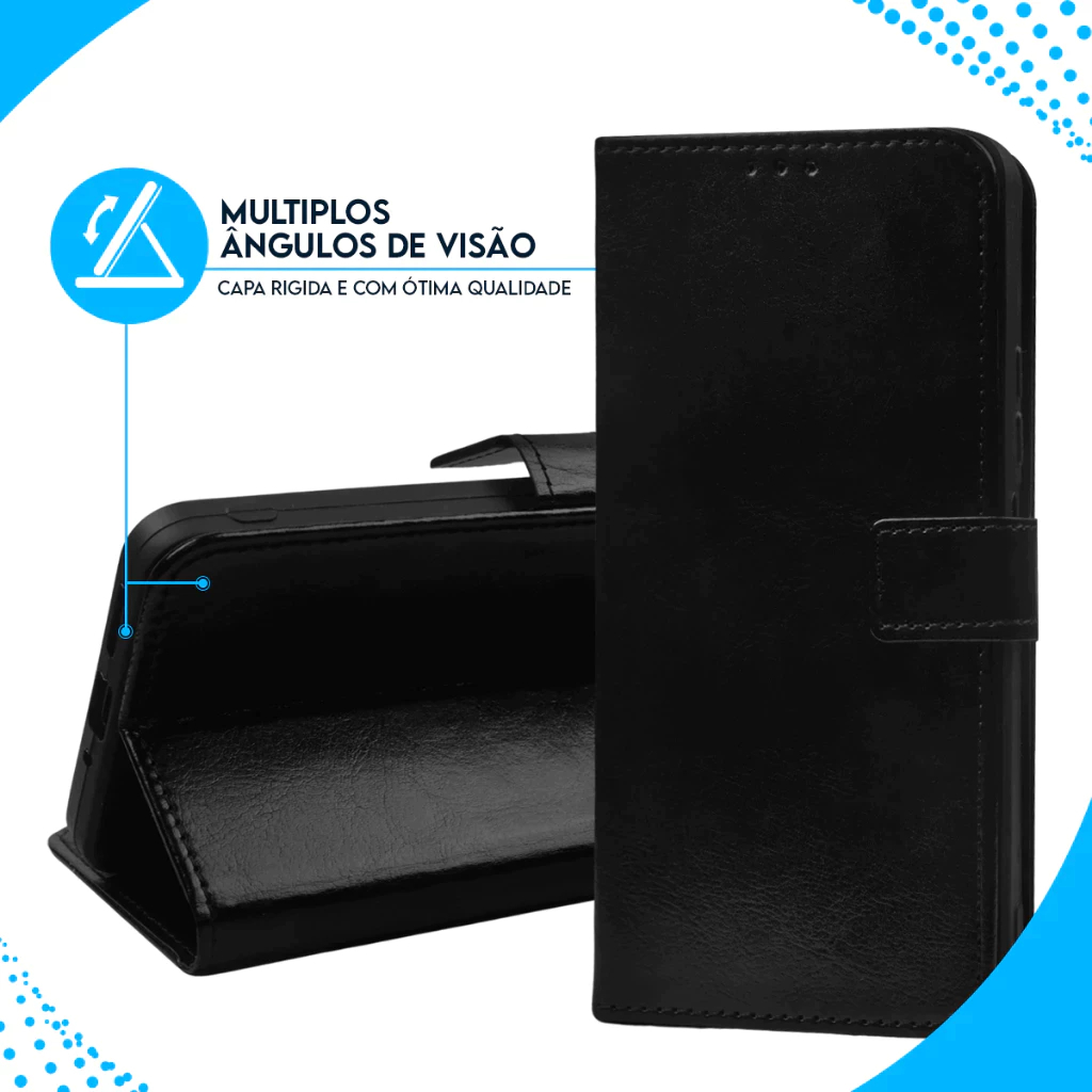 Capa Carteira Realme Note 60 / Note 60X em Couro com Fecho Magnetico e Porta Cartão Capinha Case * — imagem 2 de 2