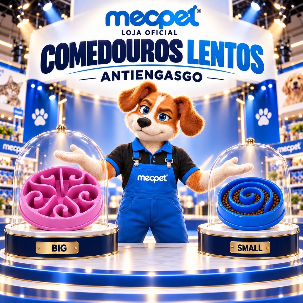 Comedouro Educativo Lento Para Cachorro Gato Pequeno e Grande