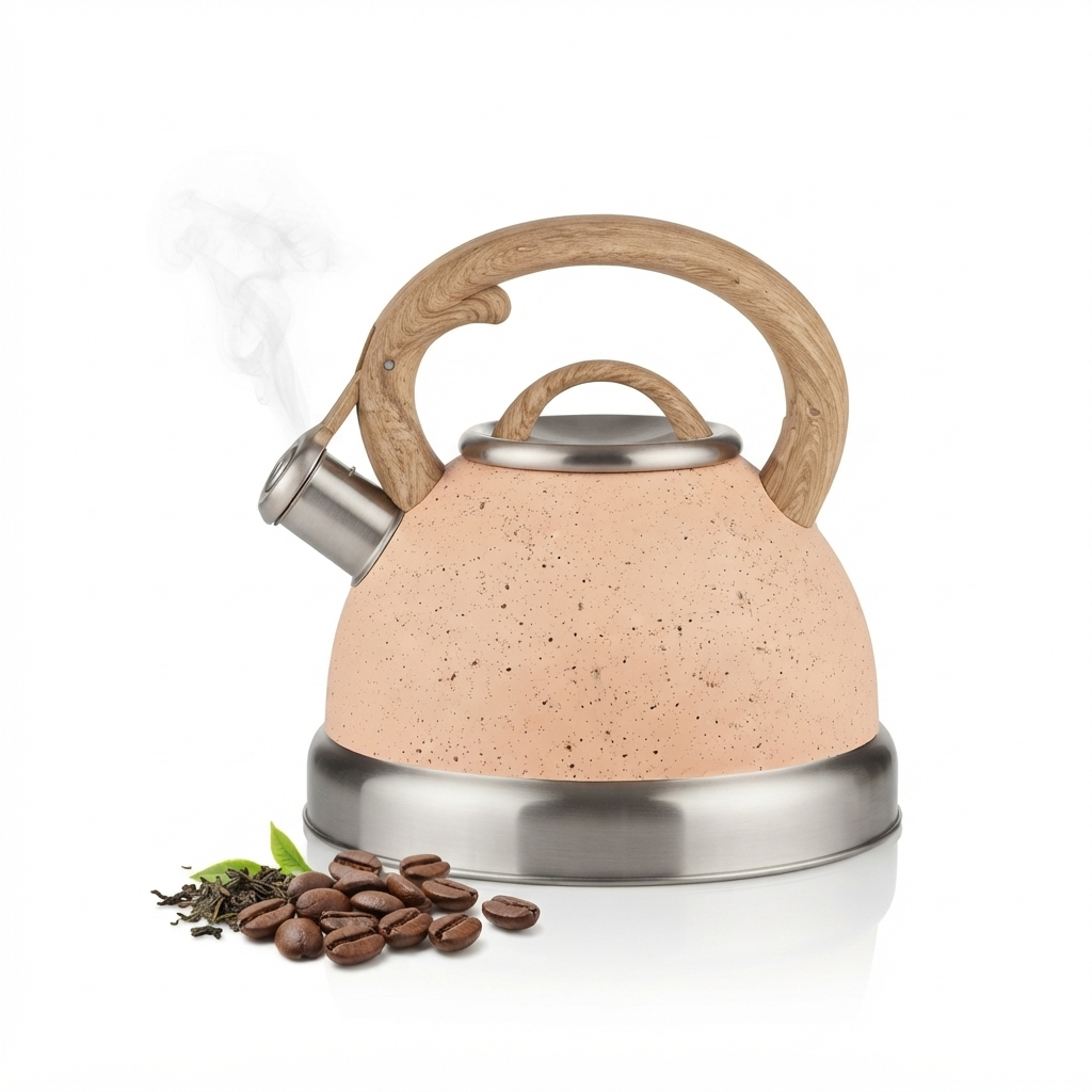 Chaleira de Indução 3L Lyor Granito Chef Bege Alumínio para Fogão Cozinha Antiaderente Resistente Multiuso Vitrocerâmica