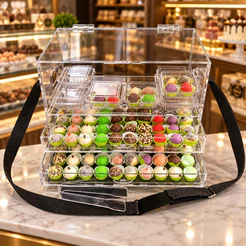 Expositor Para 16 caixinhas ou brownies + 2 Gavetas para 100 Brigadeiros Avulsos