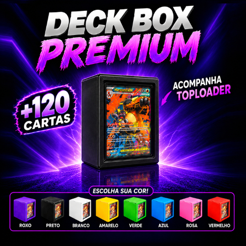 DECKBOX MINIMALISTA P/ ATÉ 120 CARTAS + TOPLOADER INCLUSO