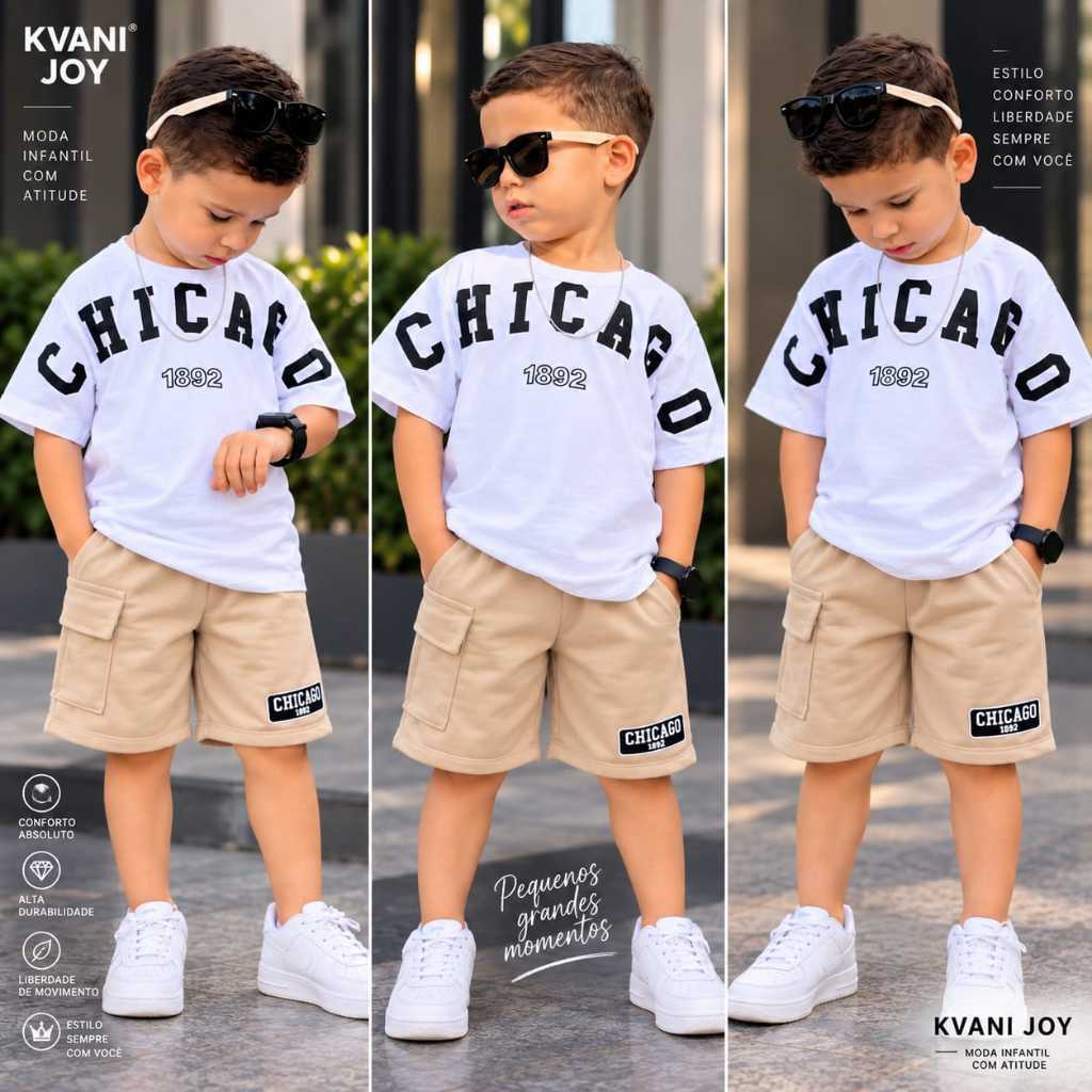 Conjunto de menino infantil bermuda e camisa de verão juvenil roupa de criança blusa short masculino