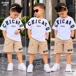 Conjunto de menino infantil bermuda e camisa de verão juvenil roupa de criança blusa short masculino