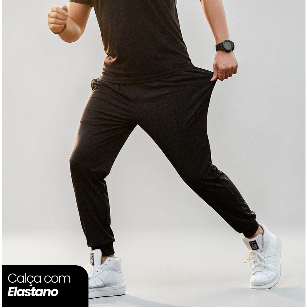 Calça Estilo Jogger Original Chief Clothing Bolsos Laterais Elastano/Tactel Casual Treino