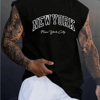 Regata Masculina Estampada 100% Algodão Camiseta sem Manga Oversized Regata Machão Moda Masculina