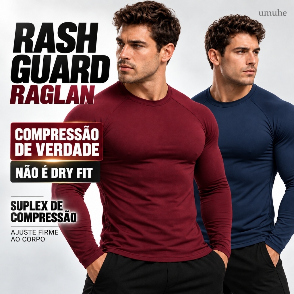 Camiseta Compressão Academia Rash Guard Jiujitsu Apertada Justa Treino MMA Manga Longa