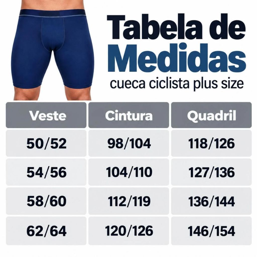 Kit 2 cuecas 52 54 56 58 60 62 64 66 plus size box comprida microfibra ciclista conforto anti assaduras — imagem 2 de 2