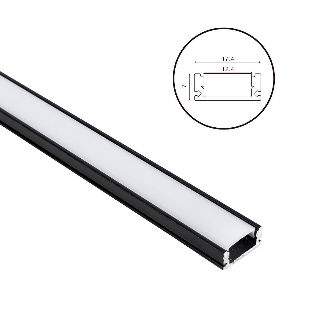 Kit 5, 10,15 ou 20 Metros Perfil Sobrepor/ Embutir Alumínio Slim Para Fita Led Parede, Teto e Gesso