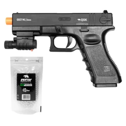 PISTOLA DE AIRSOFT SPRING QG07 SLIDE METAL 6MM QGK + 1000 BBS