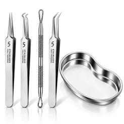 ANA1108 Kit Ferramentas para Cravos e Unhas Pinças Extratores Espátulas Lixa e Bandeja Inox