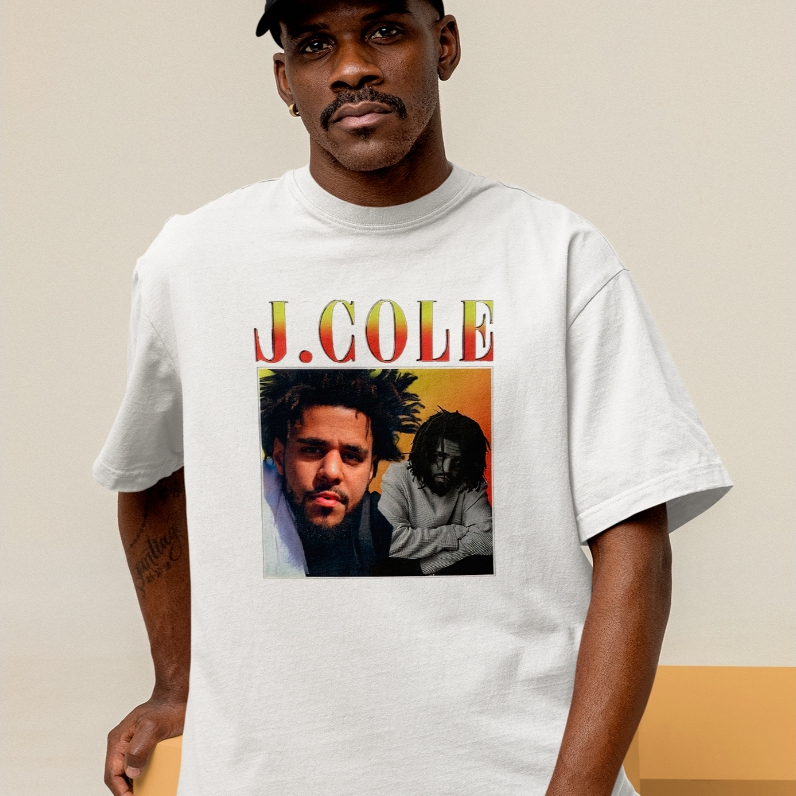 Camiseta Oversized J Cole Estampada Unissex Estilo Streetwear Casual Moda Jovem Confortável e Versátil para Looks Modern