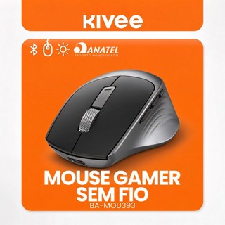 Kivee X Basike Mouse Sem Fio Bluetooth 2.4G Silencioso DPI Ajustável USB-C Ergonomico Bateria 600mAh MOU393