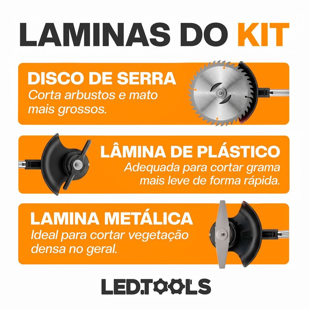 Aparador de Grama Multifunção 48v Com 2 Bateria Kit com 10 acessórios · foto 2