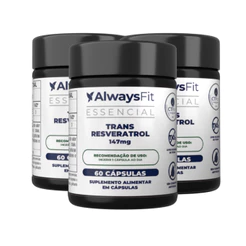 Kit 3x Trans-Resveratrol AlwaysFit | Suplemento Alimentar com Resveratrol 147 mg | 180 Cápsulas