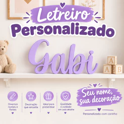 Letreiro Decorativo 3D Personalizado - Nomes para Bebês, Namorados, Homenagens e Outras Ocasiões