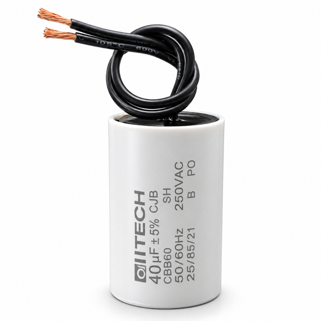 Capacitor 40uf 250vac 2 Fios Para Motor, Portão Eletrônico, Compressores de Ar e outros