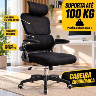 Cadeira Escritorio Giratoria Ergonomica Branca Preta Cinza Confortável Ajustável Lombar Profissional