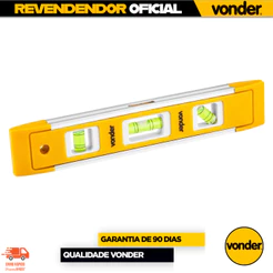 Nível Com Base Magnética 9 Polegadas Com Três Bolhas Vonder Resistente Oferta Medir