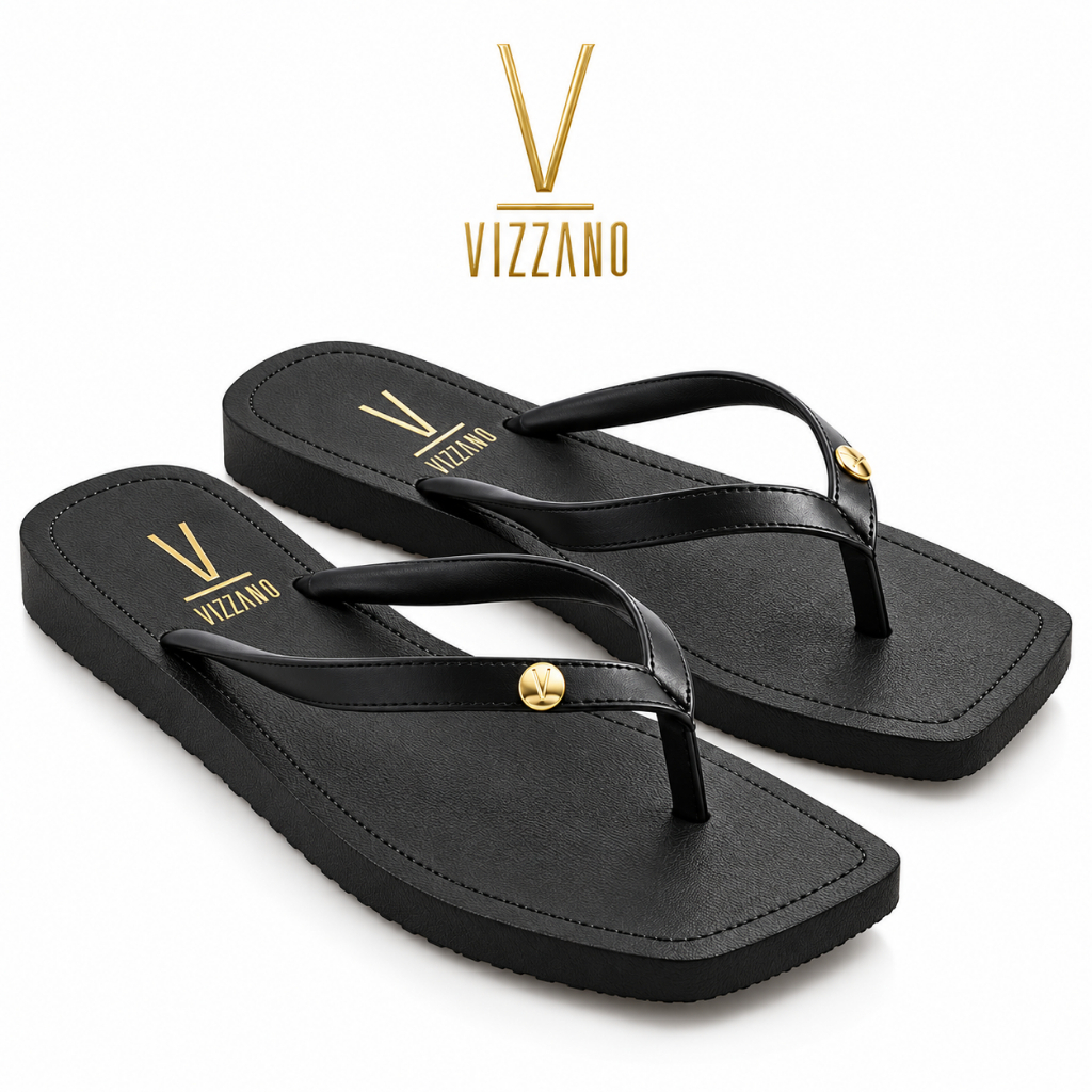 Chinelo Vizzano  6531.100 Sandália Rasteira Squere Slim Ponta Quadrada Confortável Original